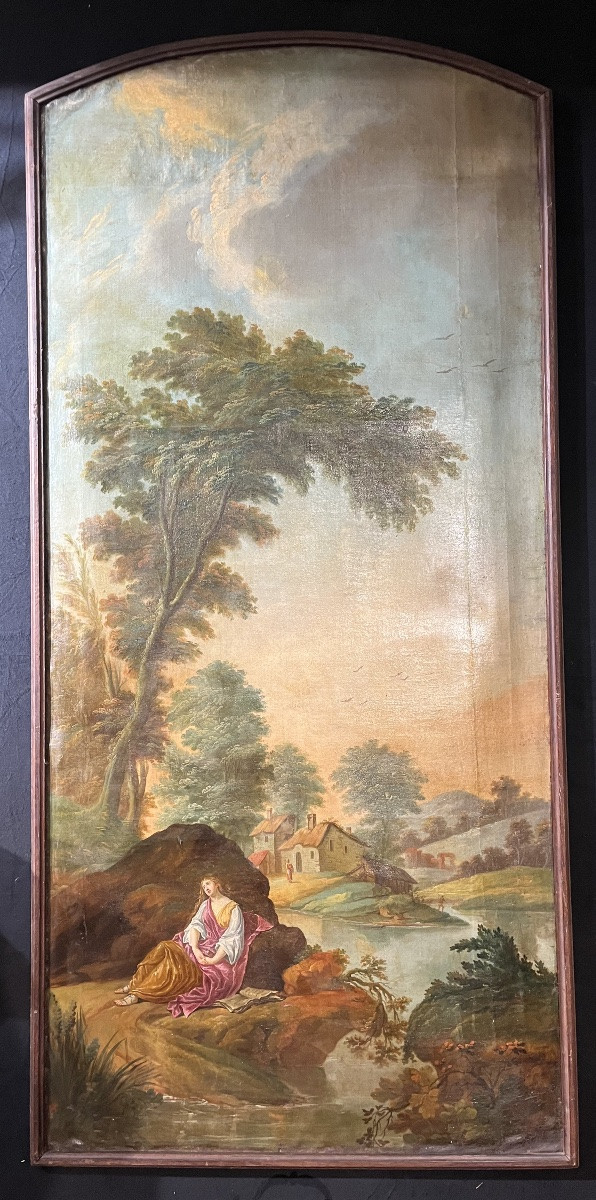 Paysage XVIIIe - huile sur toile -photo-6