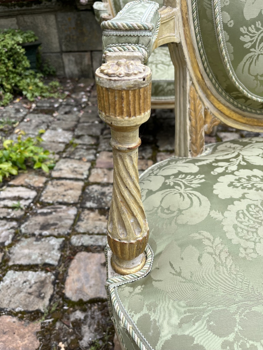 Suite de 4 fauteuils Italien du XVIIIe -photo-4