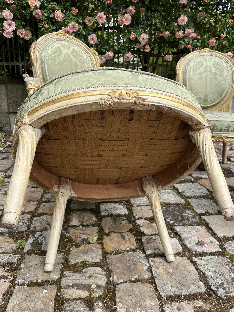 Suite de 4 fauteuils Italien du XVIIIe -photo-6