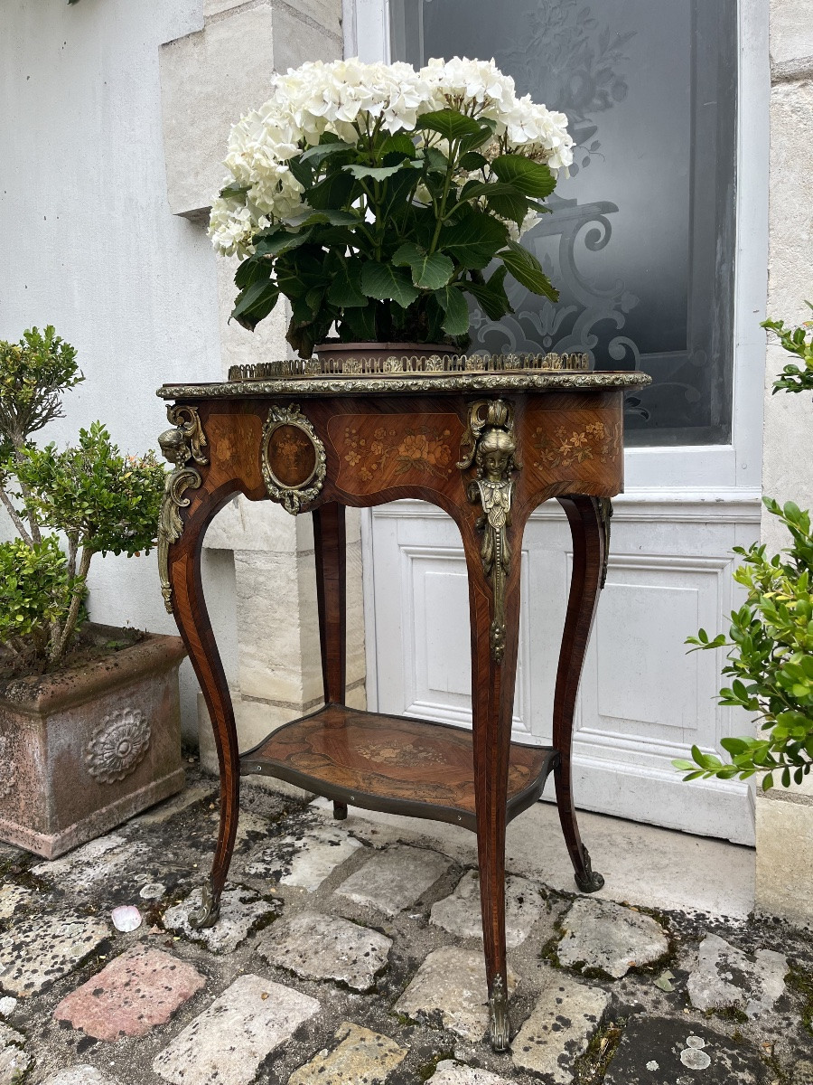 Jardinière Niii In Marquetry Attributed To C G Diehl-photo-1
