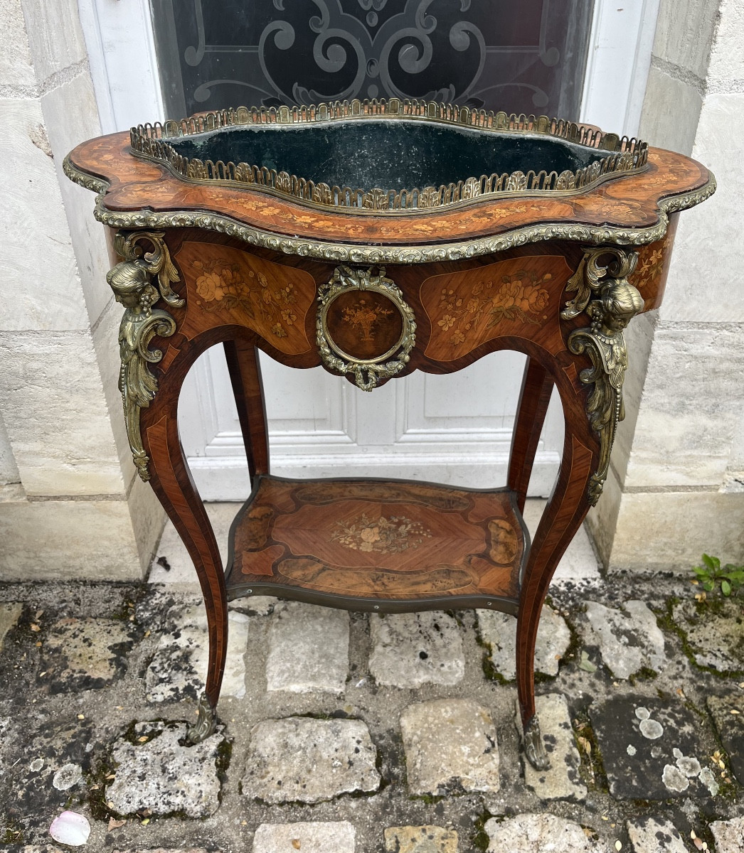 Jardinière Niii In Marquetry Attributed To C G Diehl