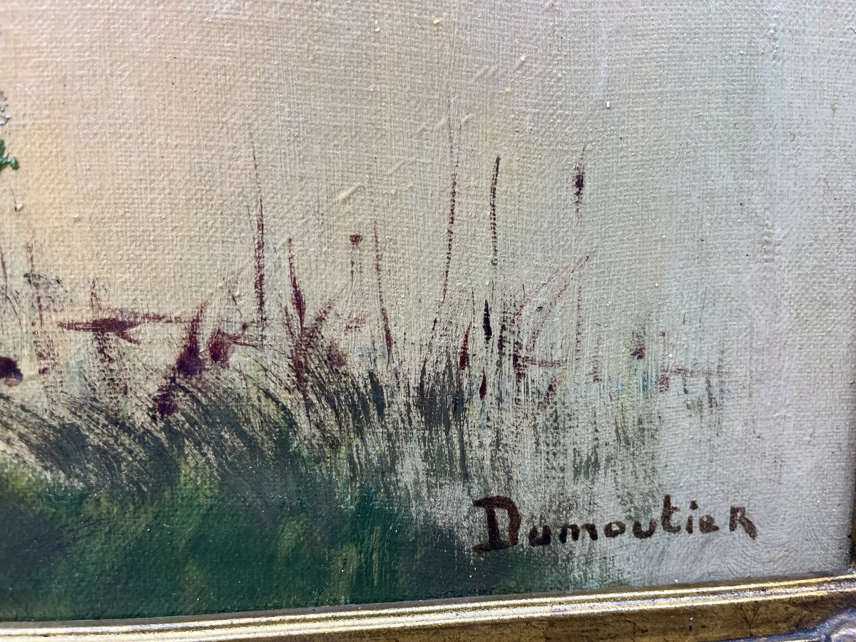 Sunset Landscapes By Dumoutier - Oil On Canvas-photo-3