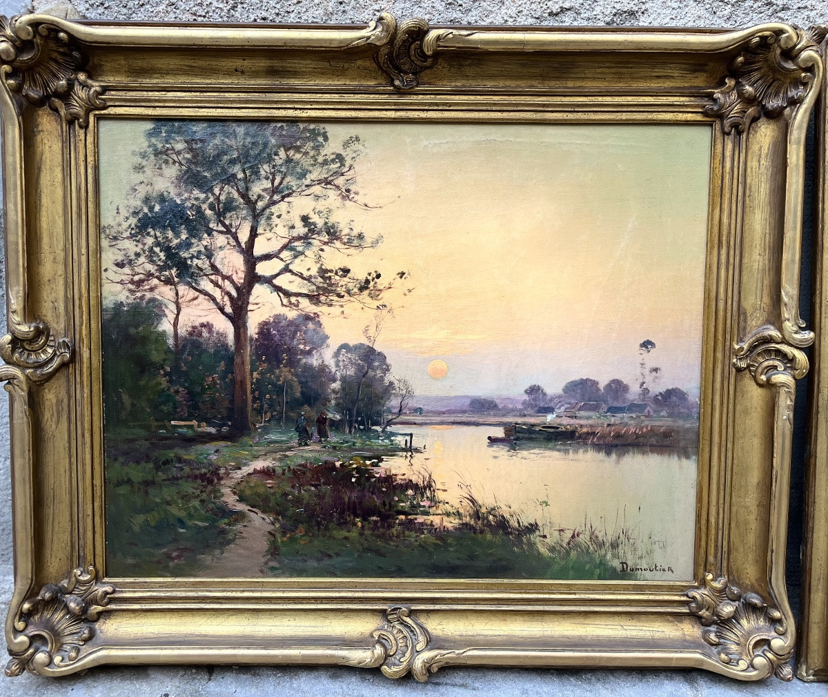 Sunset Landscapes By Dumoutier - Oil On Canvas-photo-8
