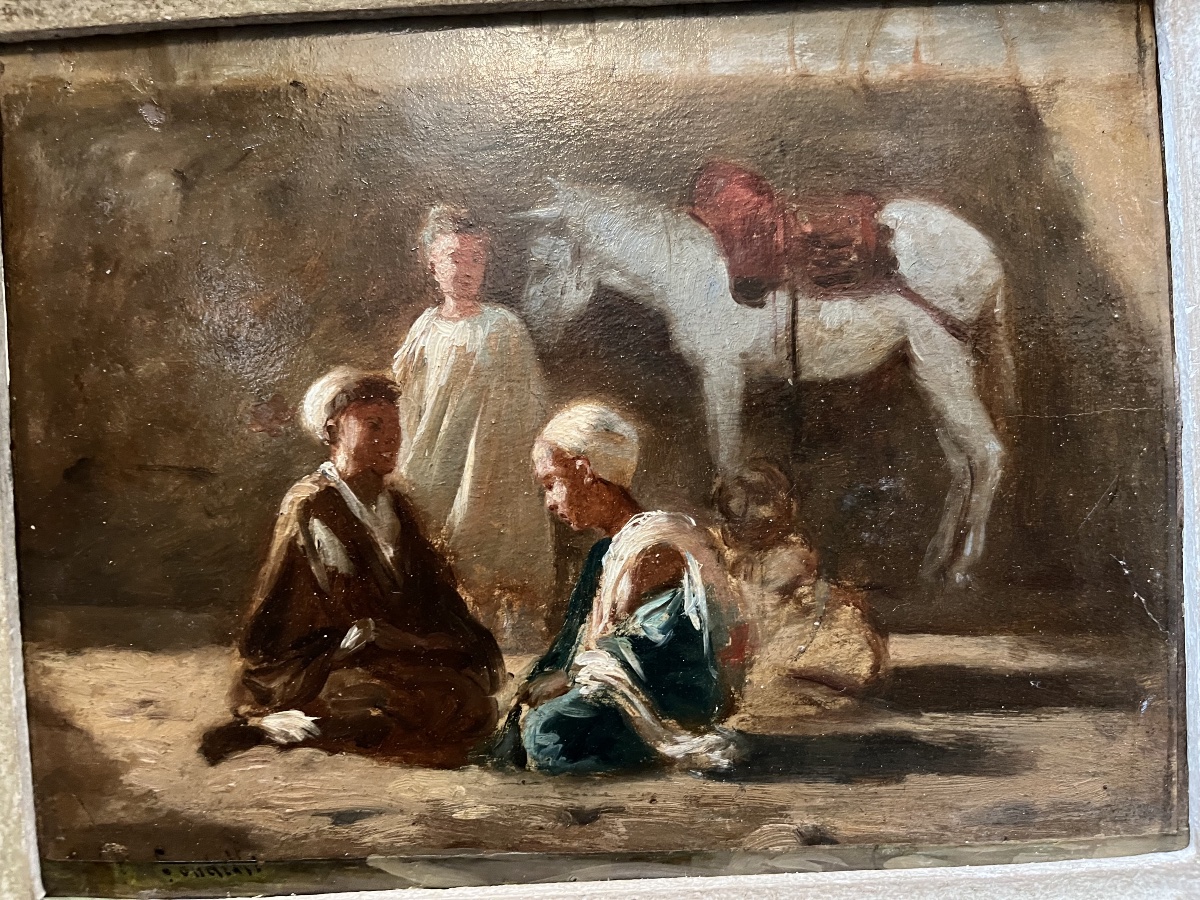 Children - Oil On Panel, Signed By Charles Landelle-photo-2