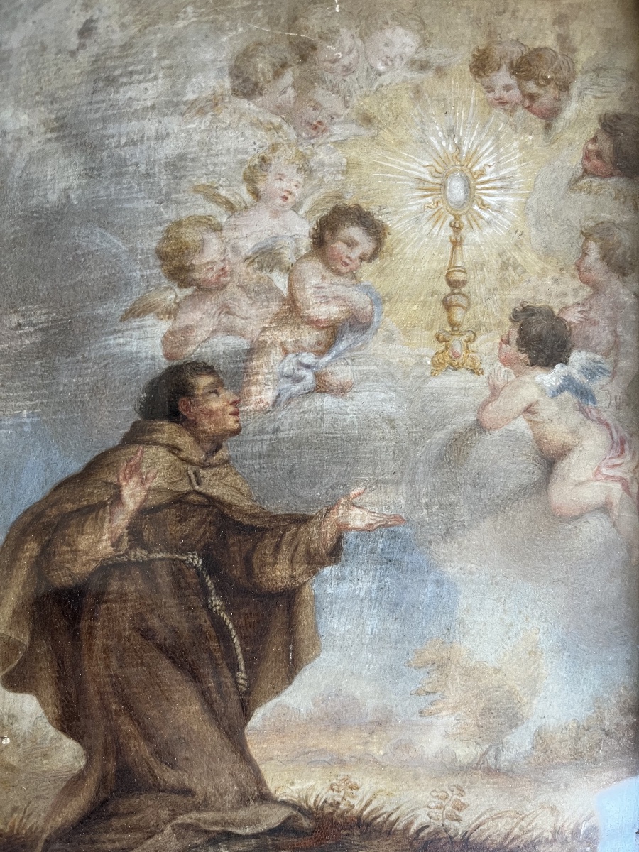 Franciscan With A Monstrance—18th-century Watercolor -photo-4