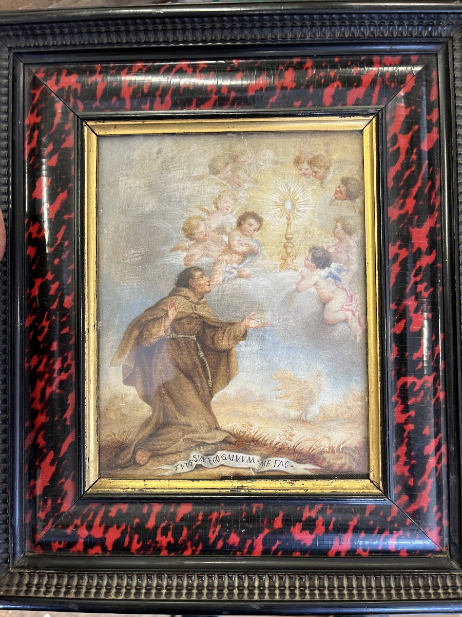 Franciscan With A Monstrance—18th-century Watercolor -photo-1