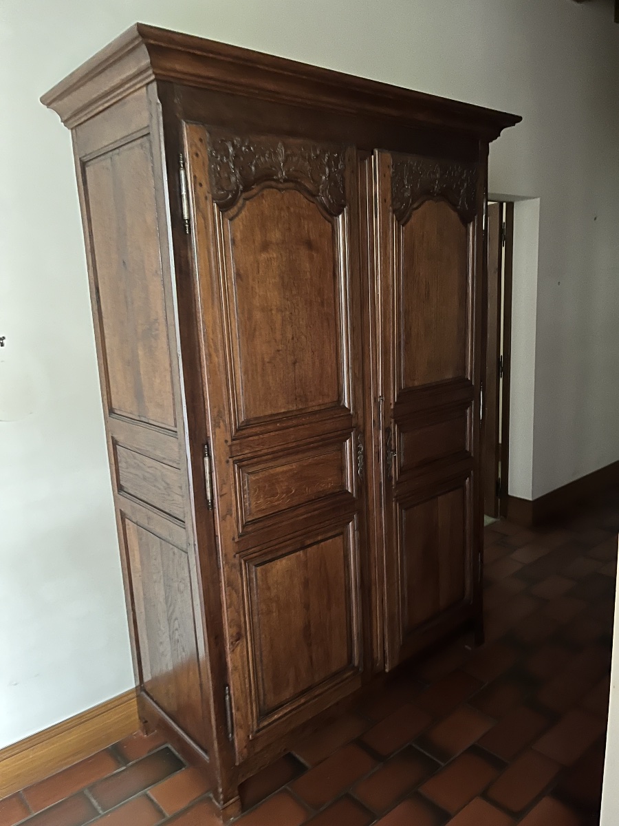 Armoire en chêne d’époque Louis XIV -photo-2