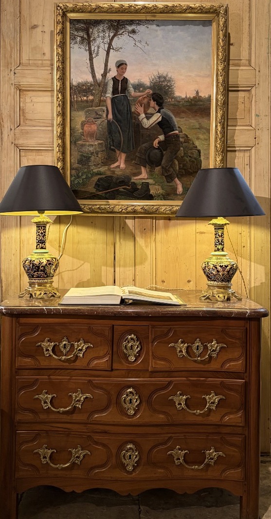Parisian Chest Of Drawers With A Marbled Top, Stamped "thuillier"