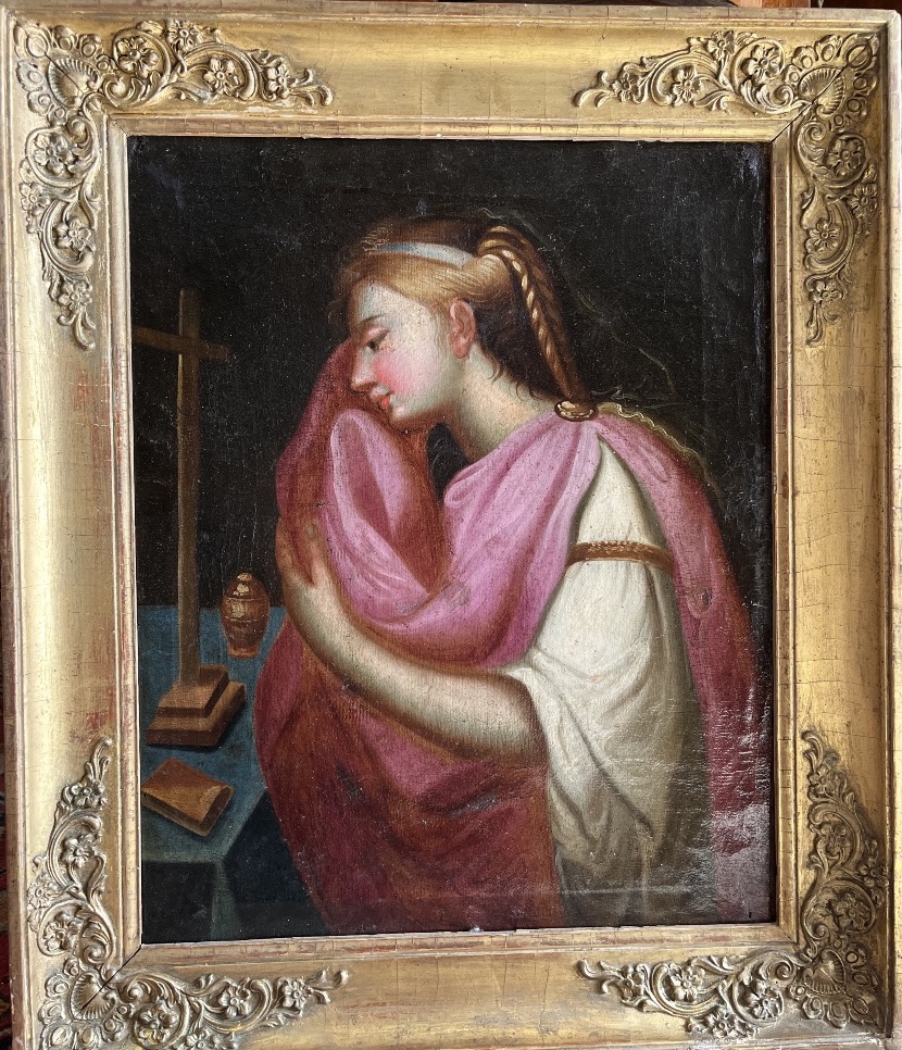 Saint Mary Magdalene - Oil On Canvas. 18th Century-photo-3