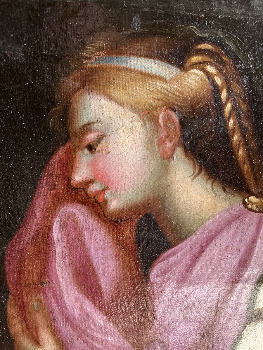 Saint Mary Magdalene - Oil On Canvas. 18th Century-photo-4