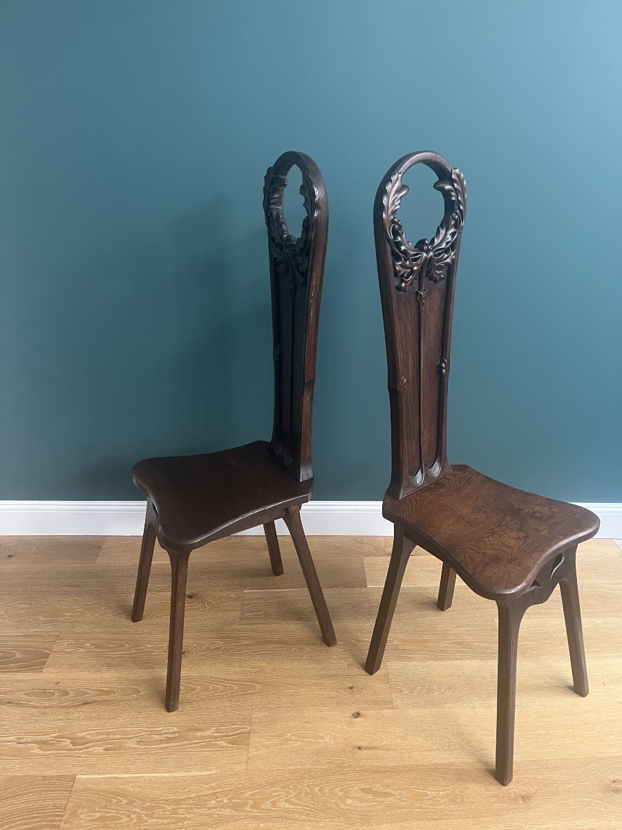 Maison Antoine Bastet - Pair Of Art Nouveau Chairs-photo-4