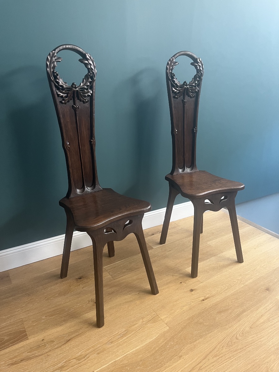 Maison Antoine Bastet - Pair Of Art Nouveau Chairs-photo-8