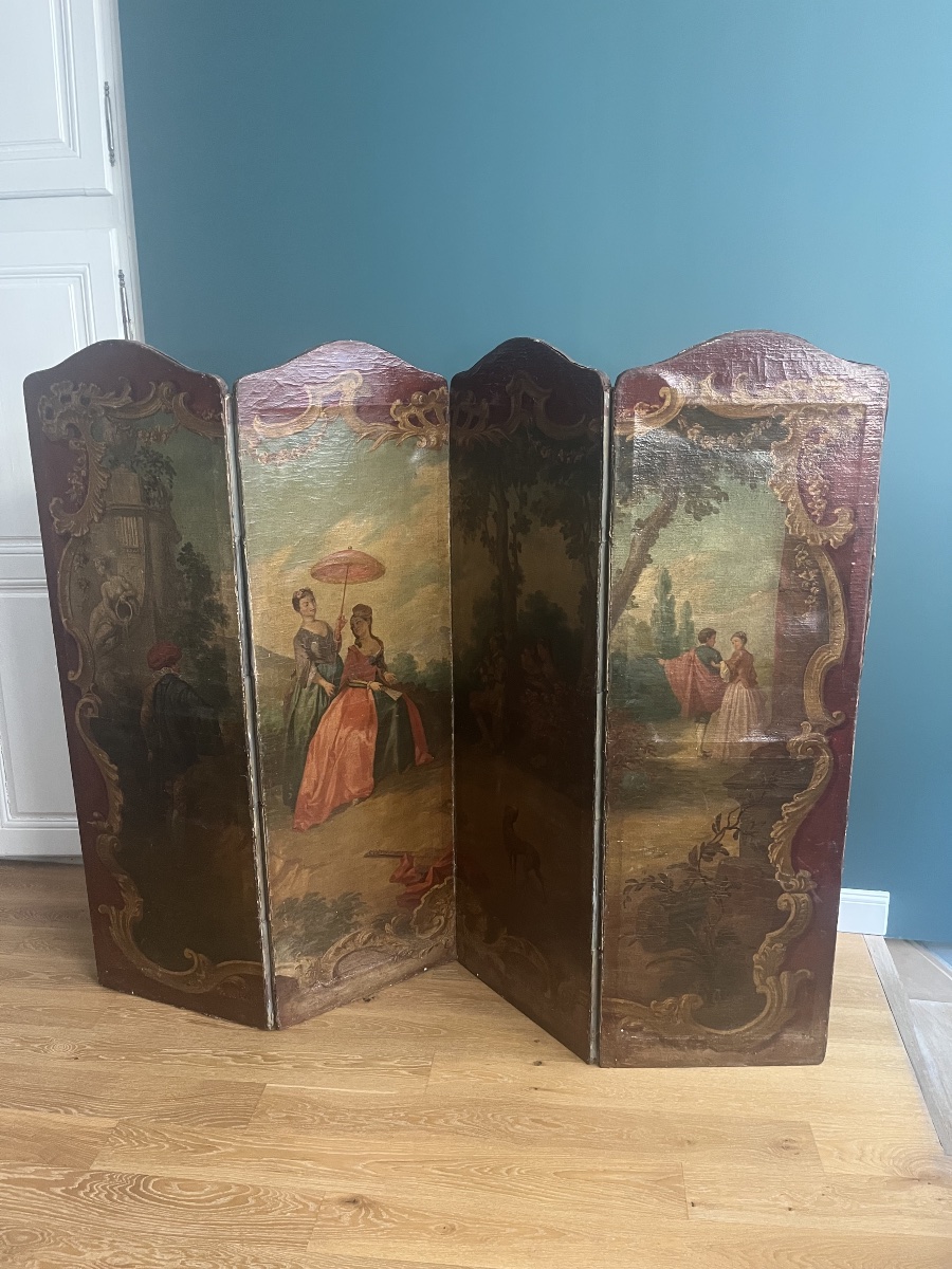 4-panel Folding Screen, Early 19th Century-photo-3
