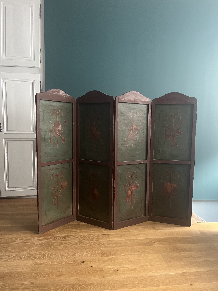 4-panel Folding Screen, Early 19th Century-photo-2