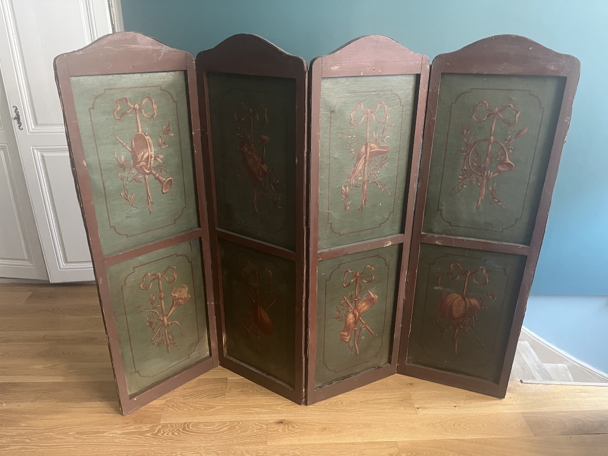 4-panel Folding Screen, Early 19th Century-photo-5