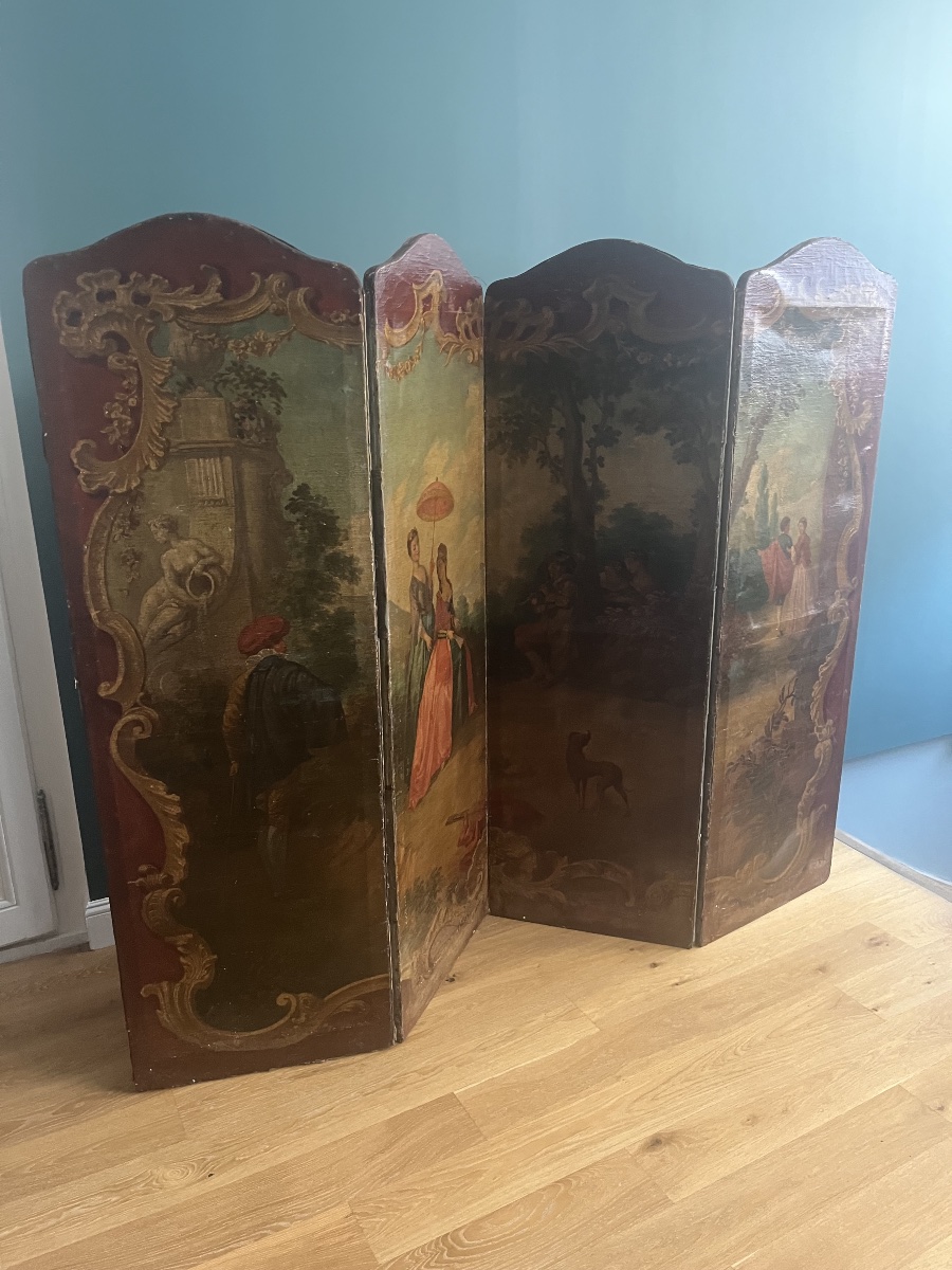4-panel Folding Screen, Early 19th Century-photo-7