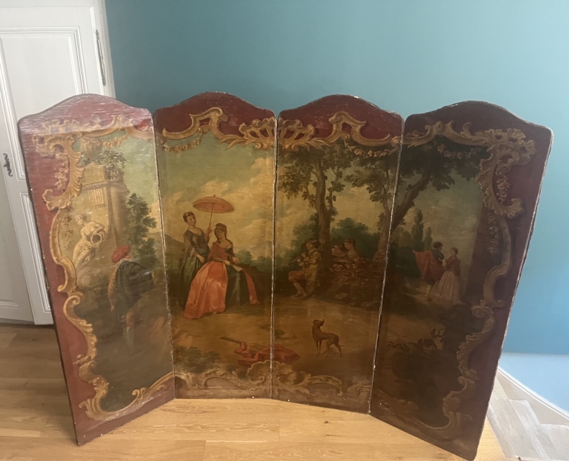4-panel Folding Screen, Early 19th Century