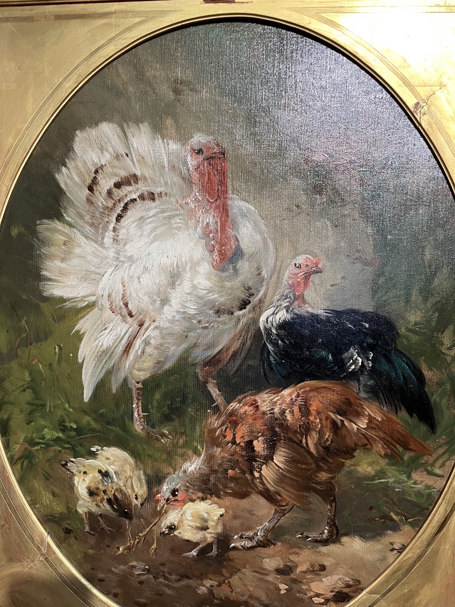 Huile sur toile aux dindons-photo-1