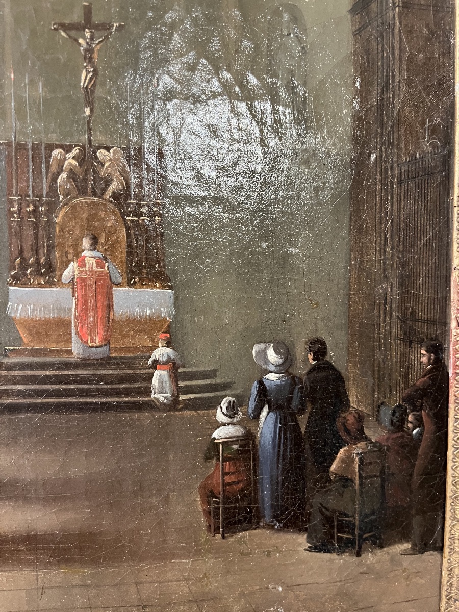 19th-century Church Interior—signed By Magner-photo-4