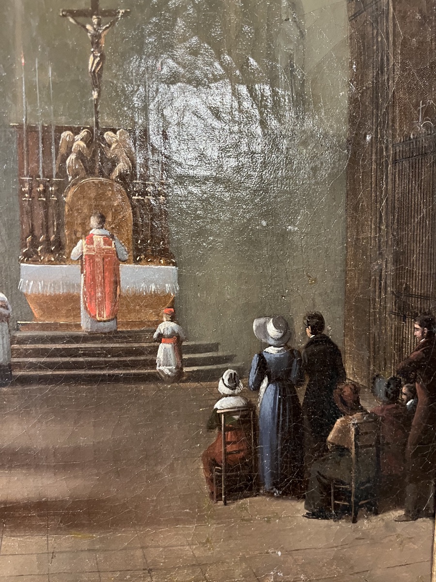 19th-century Church Interior—signed By Magner-photo-5