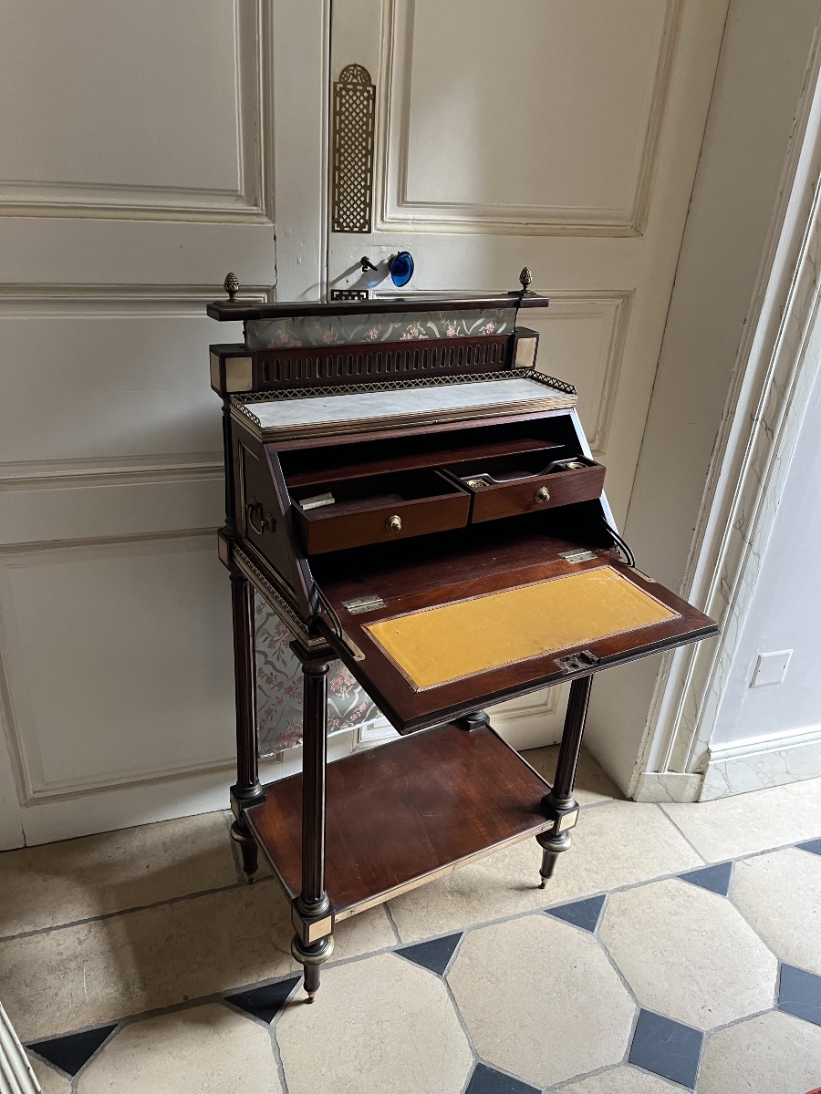Louis XVI Mahogany Love Note Holder-photo-3
