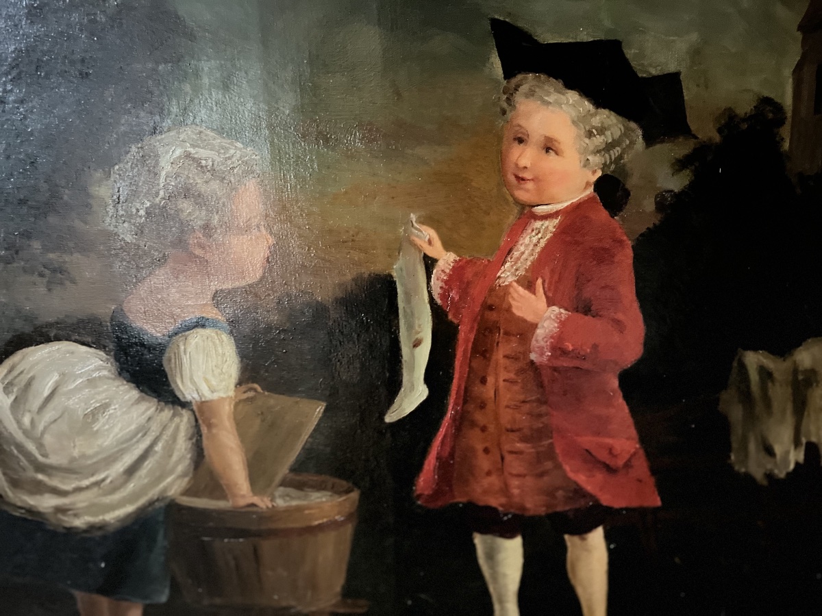 Trumeau laqué gris style Louis XVI -photo-2