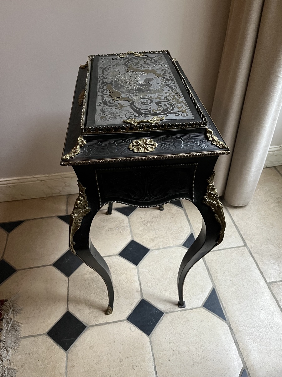 Vintage Niii Blackened Wood Planter-photo-1