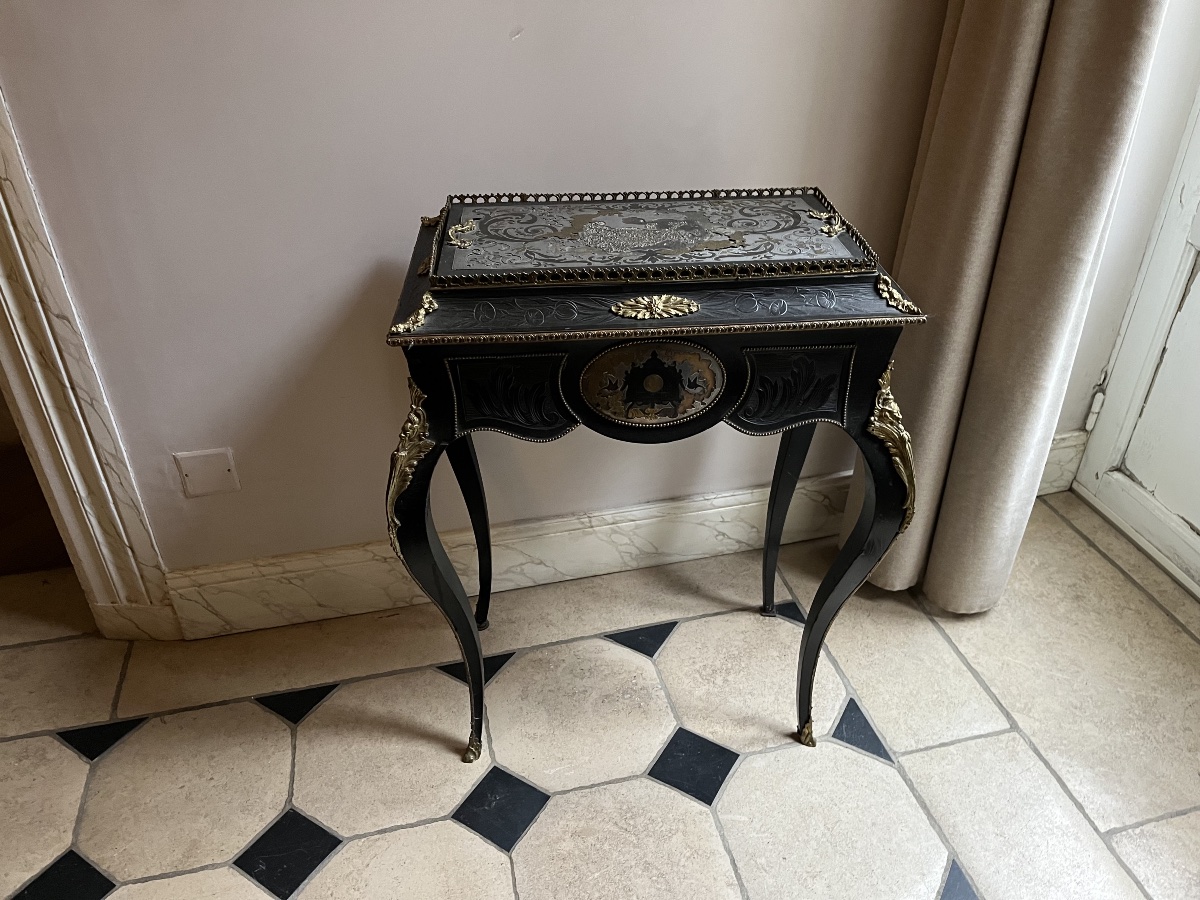 Vintage Niii Blackened Wood Planter-photo-2