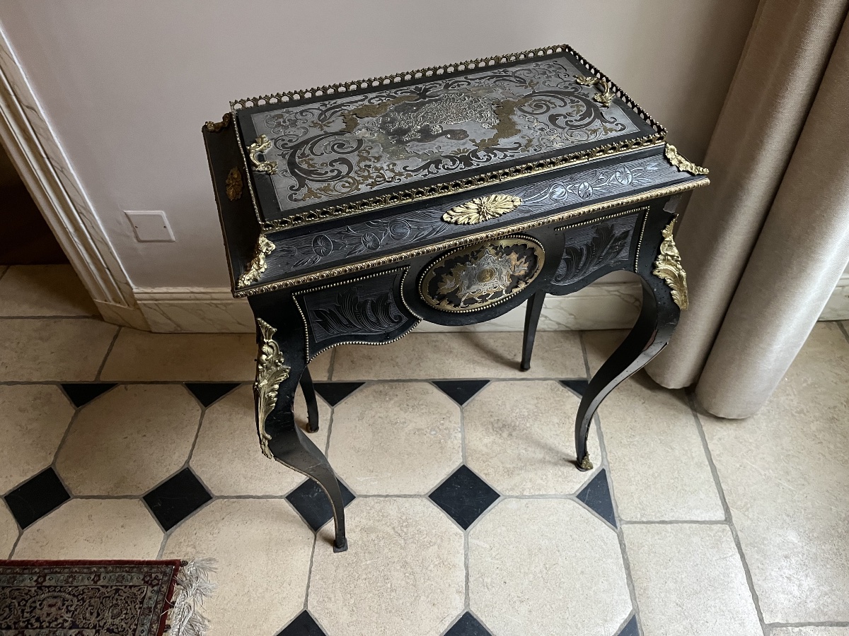 Vintage Niii Blackened Wood Planter-photo-3