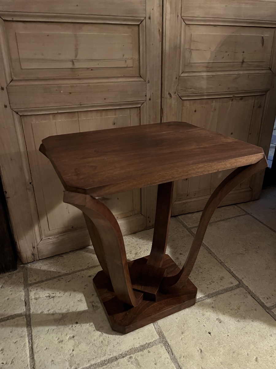 Art Deco Walnut Side Table-photo-4