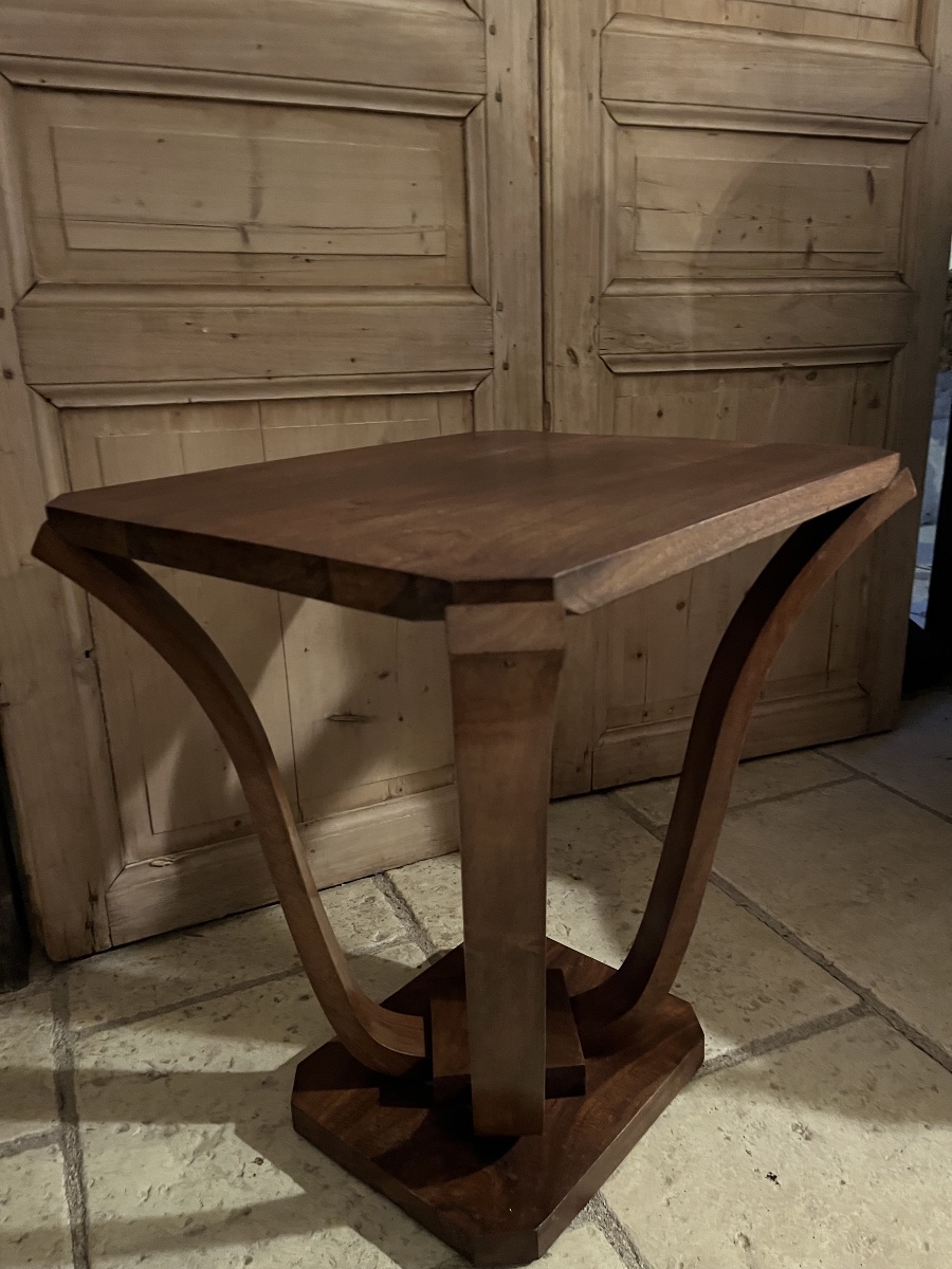 Art Deco Walnut Side Table-photo-3