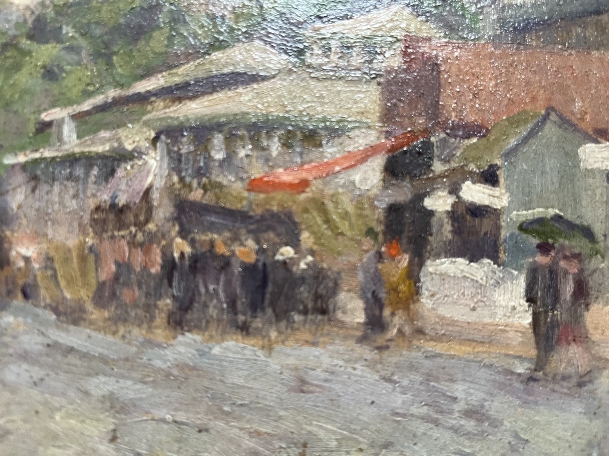Oil On Panel—parisian Street Scene -photo-3