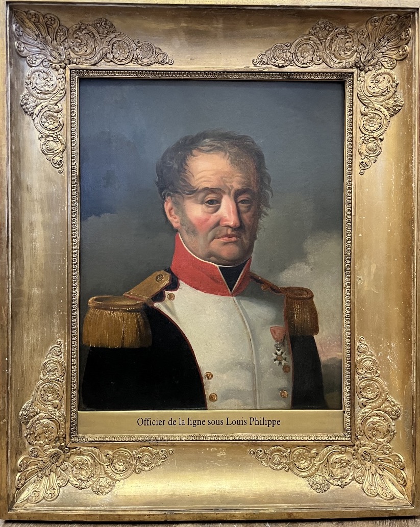 Huile sur toile Officier De Ligne sous Louis Philippe -photo-3