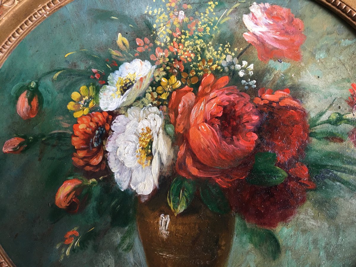 Paire De Peinture : Bouquet De Fleurs - Palmero-photo-4
