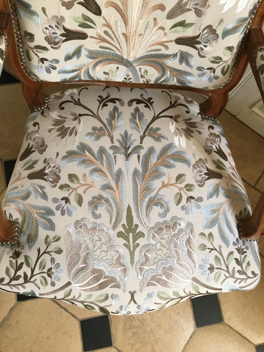 Fauteuil à Dossier Plat époque Louis XV-photo-1