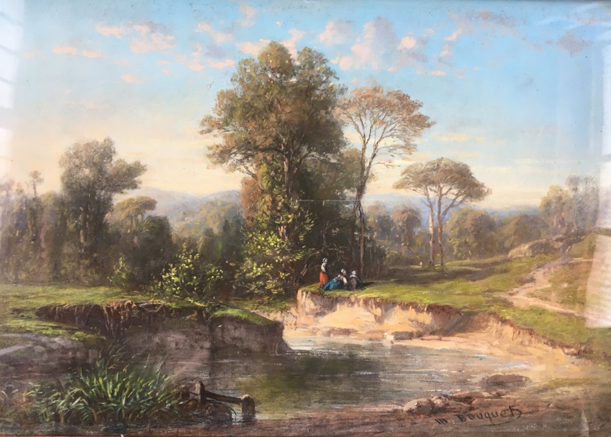 Pastel: Etang De La Rouillie In The Forest Of Compiègne - Michel Bouquet-photo-2