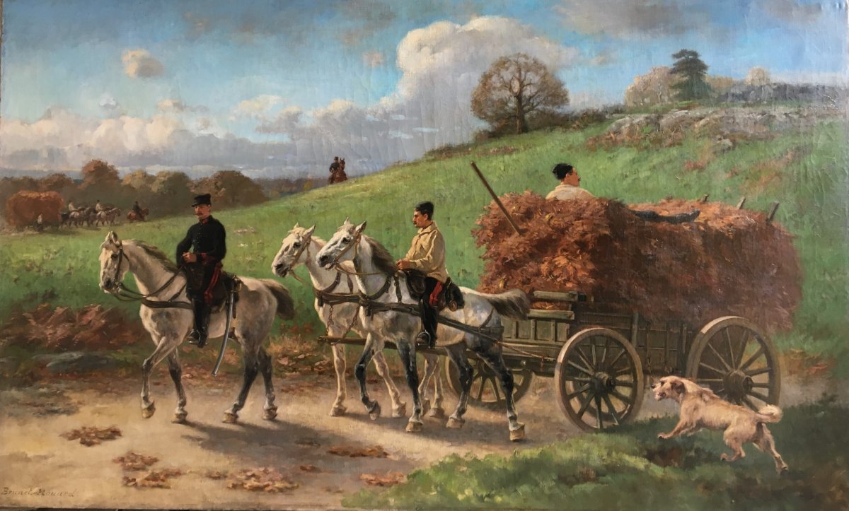 Charrette d'Artillerie Revenant De La Corvée De Fourrage - Pierre Auguste Brunet-Houard  