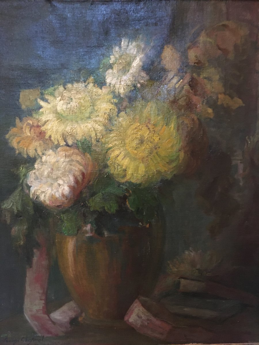 Bouquet Of Chrysanthemums - Yvonne Cheymol-photo-2