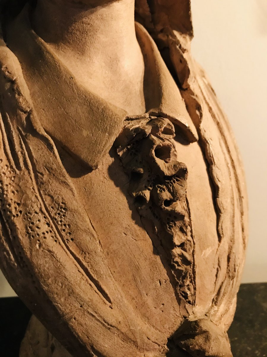 Bust Of Woman In Terracotta - XIXth-photo-3