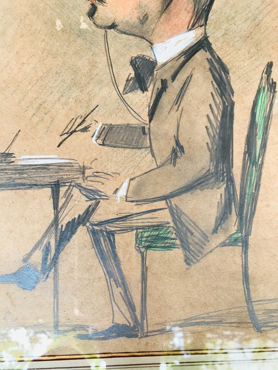 Caricature d'Un Homme De Lettre-photo-3