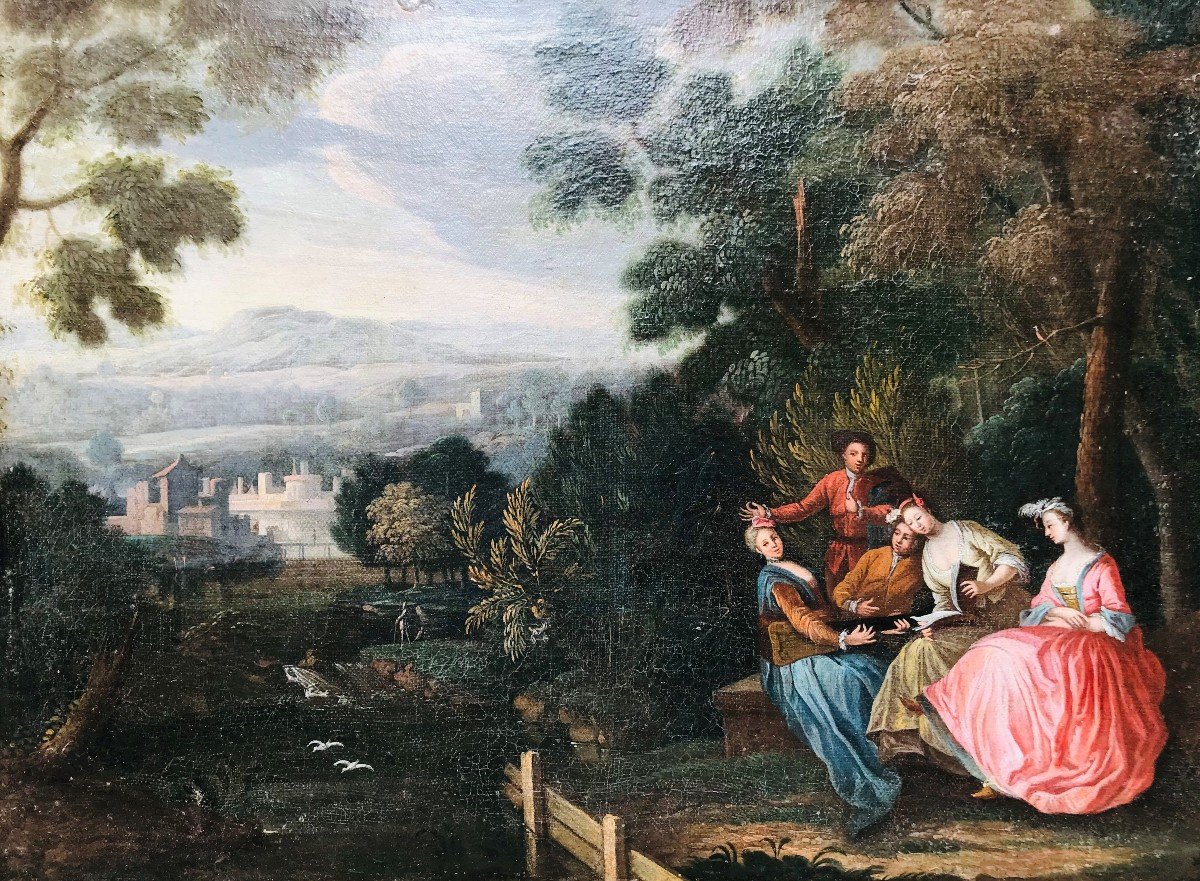 Scène Galante - Entourage De Jean Baptiste Joseph Pater - XVIIIème.