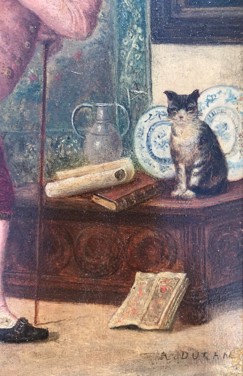 La Leçon Donnée Au Chat - XIXème-photo-3