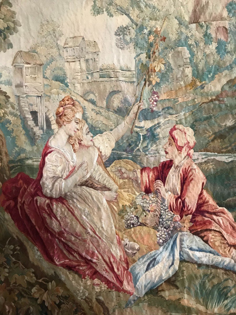 Tapisserie d'Aubusson - Scène Galante - XIXème-photo-2