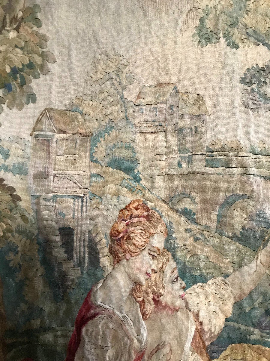 Tapisserie d'Aubusson - Scène Galante - XIXème-photo-3