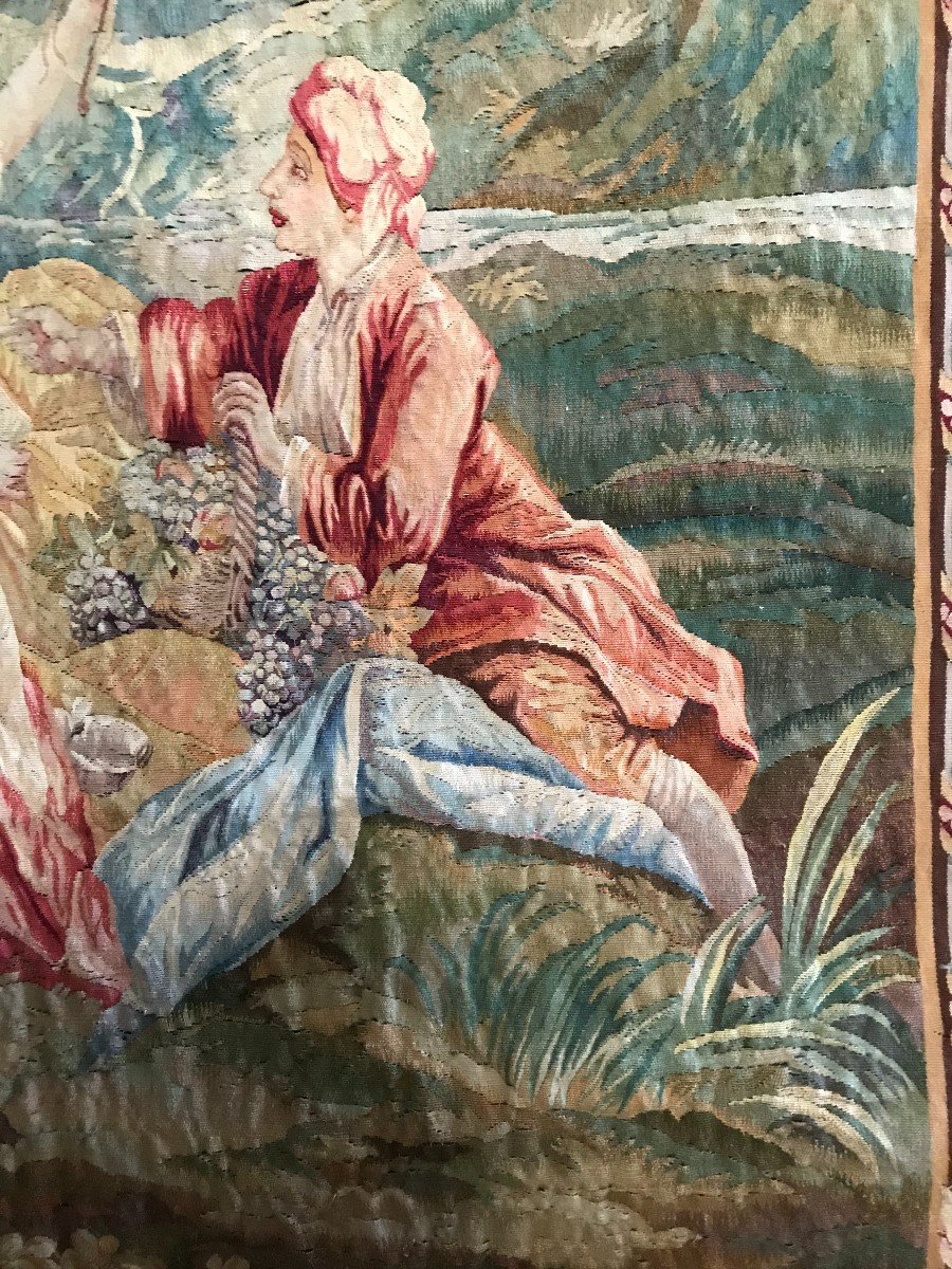Tapisserie d'Aubusson - Scène Galante - XIXème-photo-4