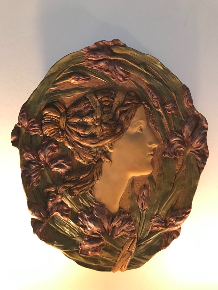 Art Nouveau Terracotta Medallion - Ernst Wahliss