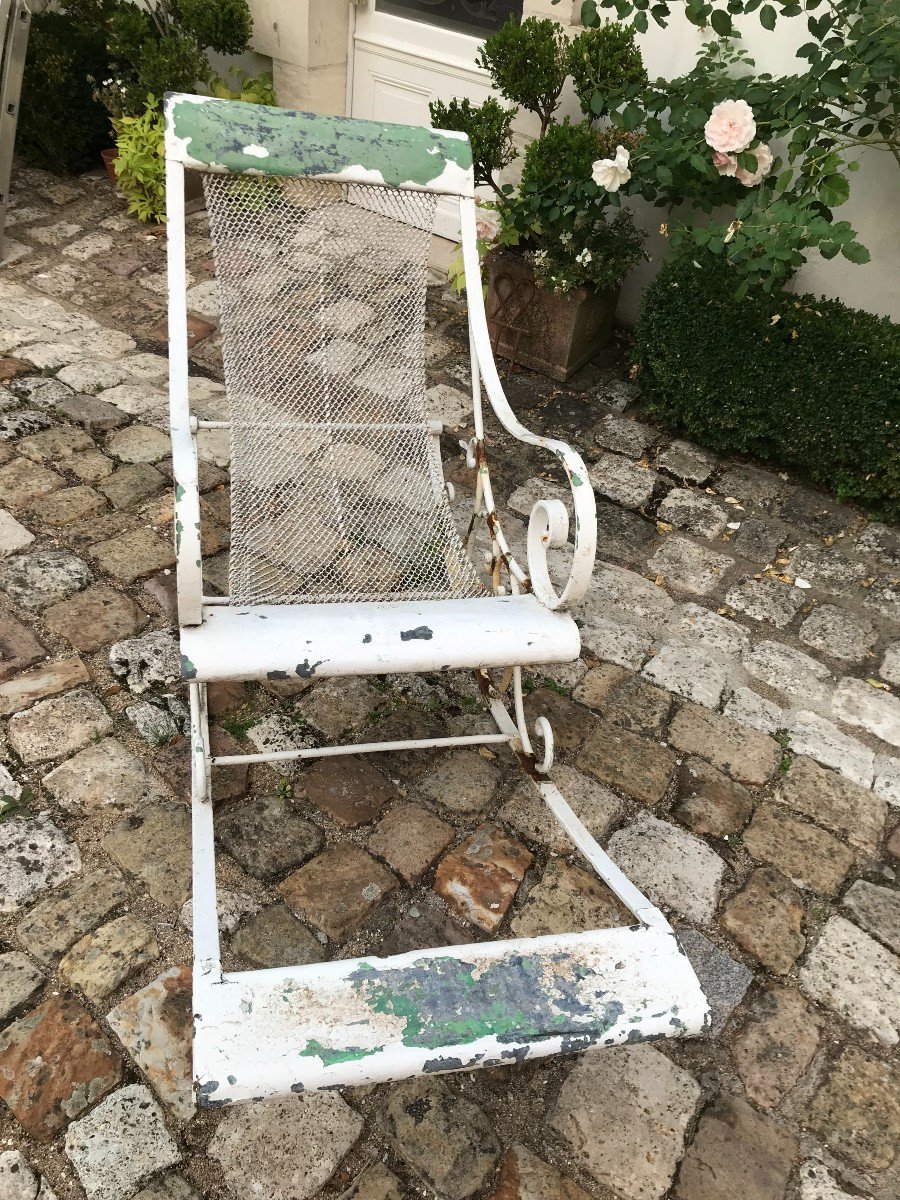 Fauteuil Rocking Chair En Fer Forgé - XIXème-photo-3