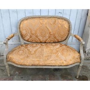 Small Gray Lacquered Louis XVI Sofa