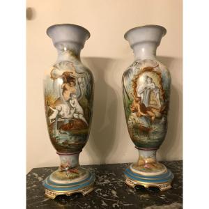 Paire De Vase En Porcelaine Napoléon  III