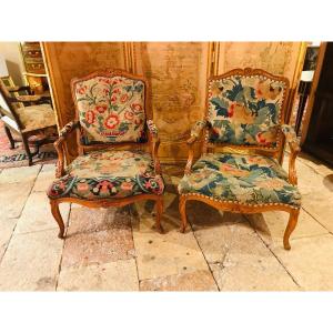 Pair Of Queen Armchairs - Pierre Forget